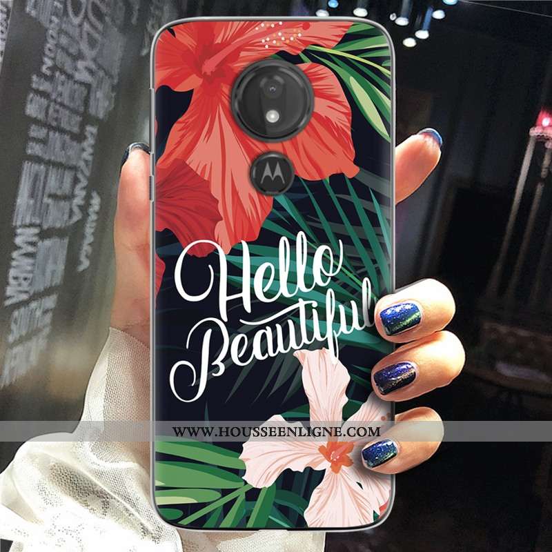 Coque Moto G7 Power Personnalité Créatif Silicone Bleu Téléphone Portable Tendance