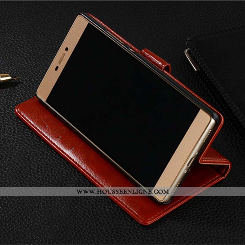 Coque Moto G7 Power Portefeuille Cuir Tout Compris Housse Étui Protection Marron