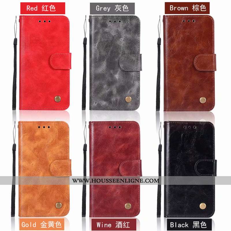 Coque Moto G7 Power Portefeuille Cuir Téléphone Portable Modèle Fleurie Vintage Carte Étui Rouge