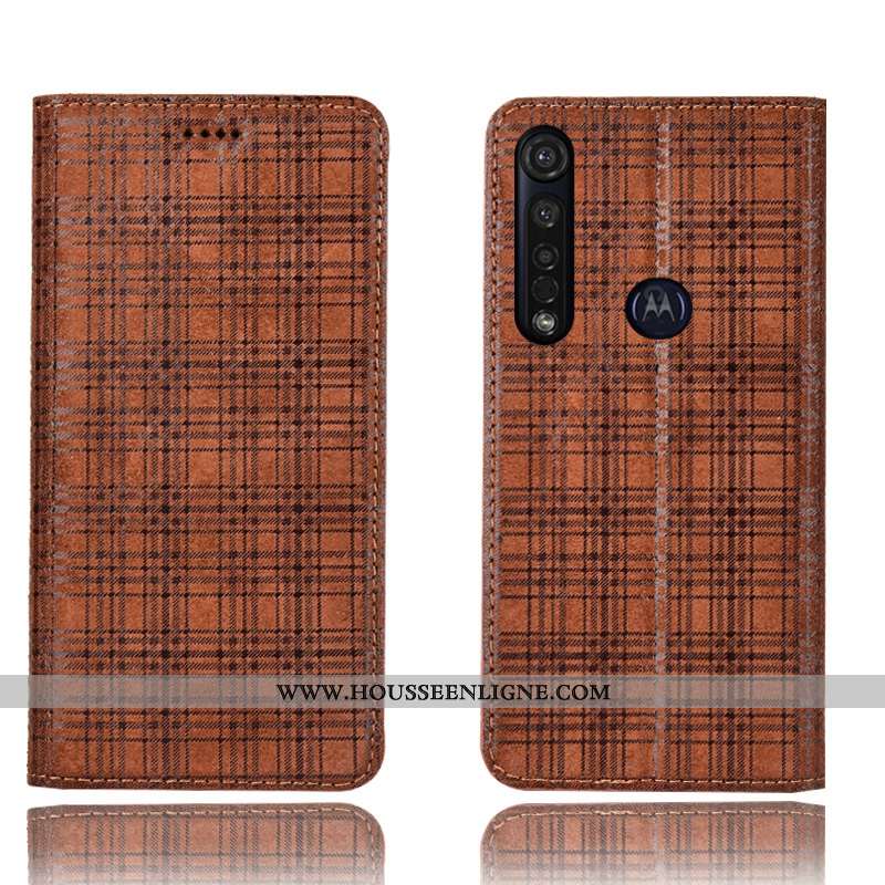 Coque Moto G8 Plus Protection Cuir Véritable Noir Velours Téléphone Portable Tout Compris
