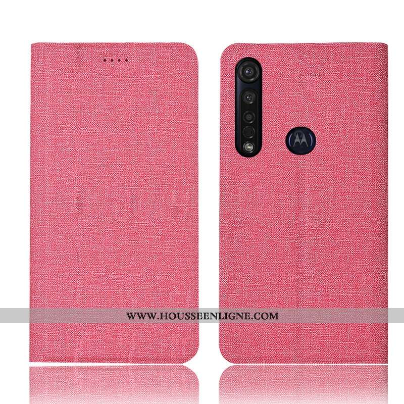 Coque Moto G8 Plus Protection Cuir Étui Incassable Housse Tout Compris Gris