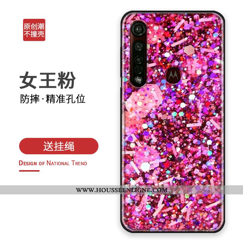 Coque Moto G8 Plus Tendance Silicone Tout Compris Étui Argent Personnalisé