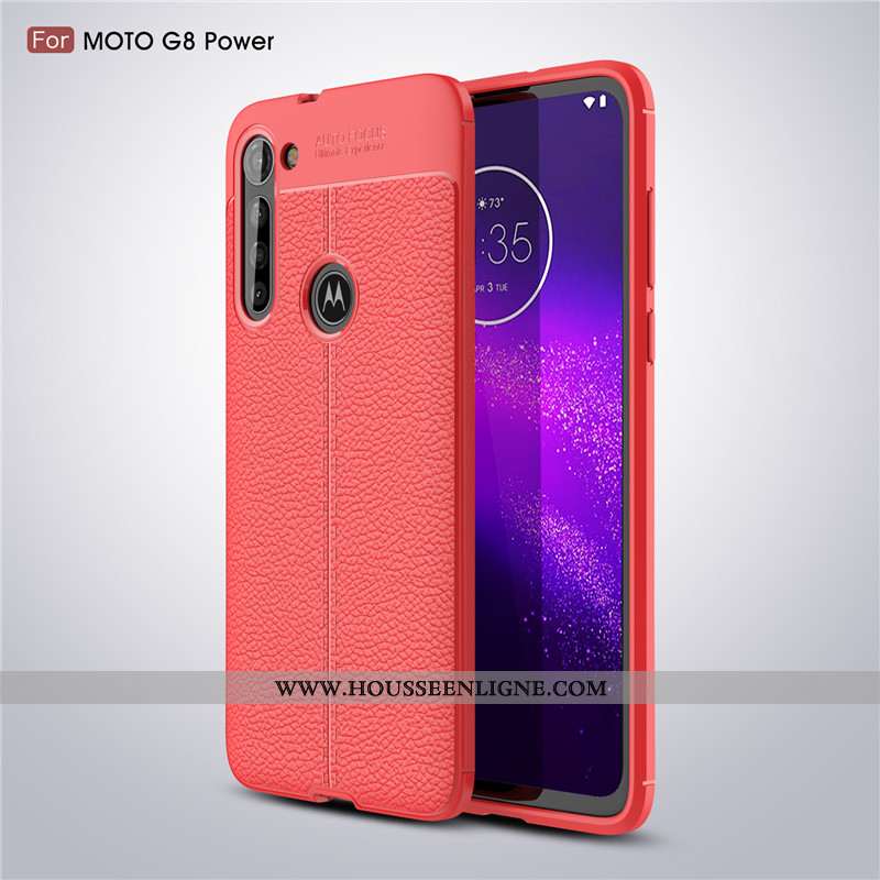 Coque Moto G8 Power Fluide Doux Protection Modèle Fleurie Rouge Antidérapant Téléphone Portable