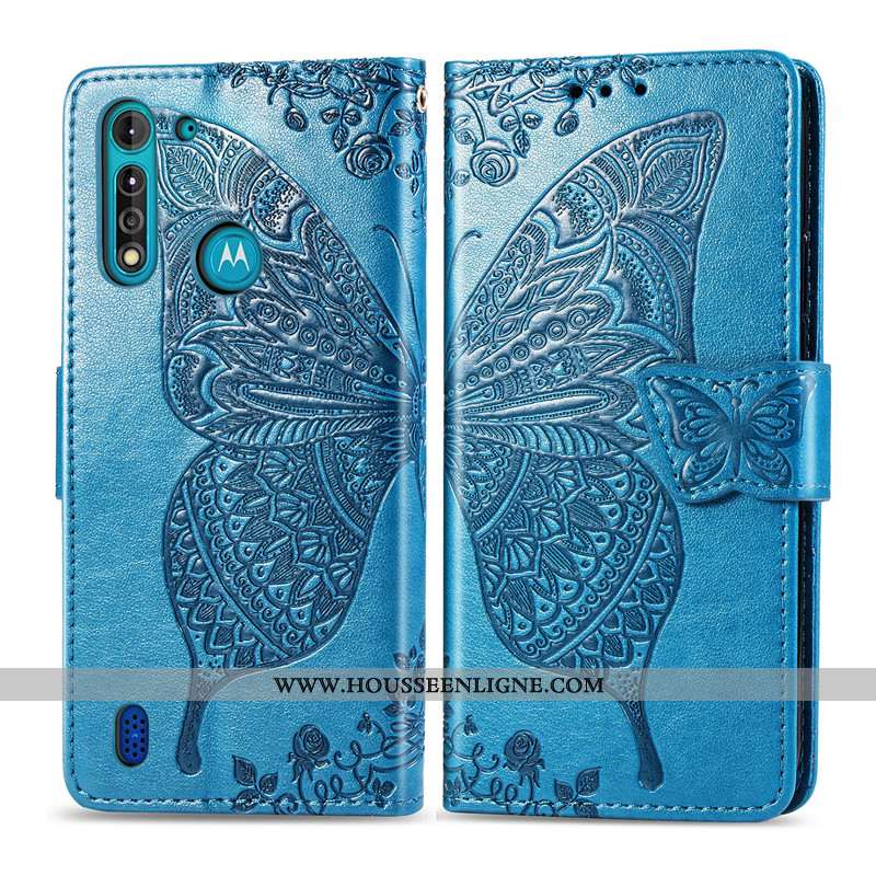Coque Moto G8 Power Gaufrage Charmant En Relief Rose Fleur Housse Ornements Suspendus