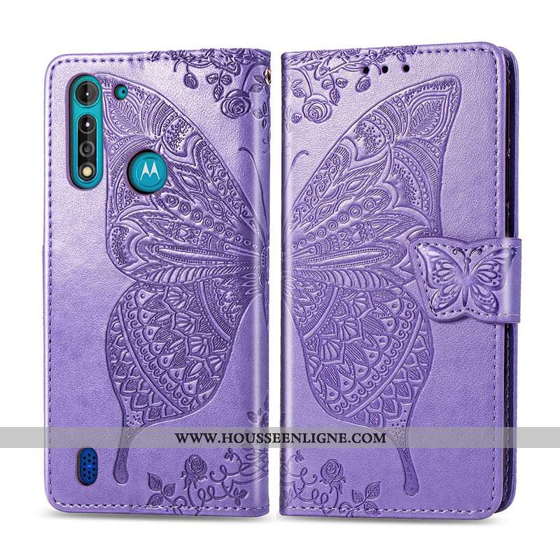 Coque Moto G8 Power Gaufrage Charmant En Relief Rose Fleur Housse Ornements Suspendus