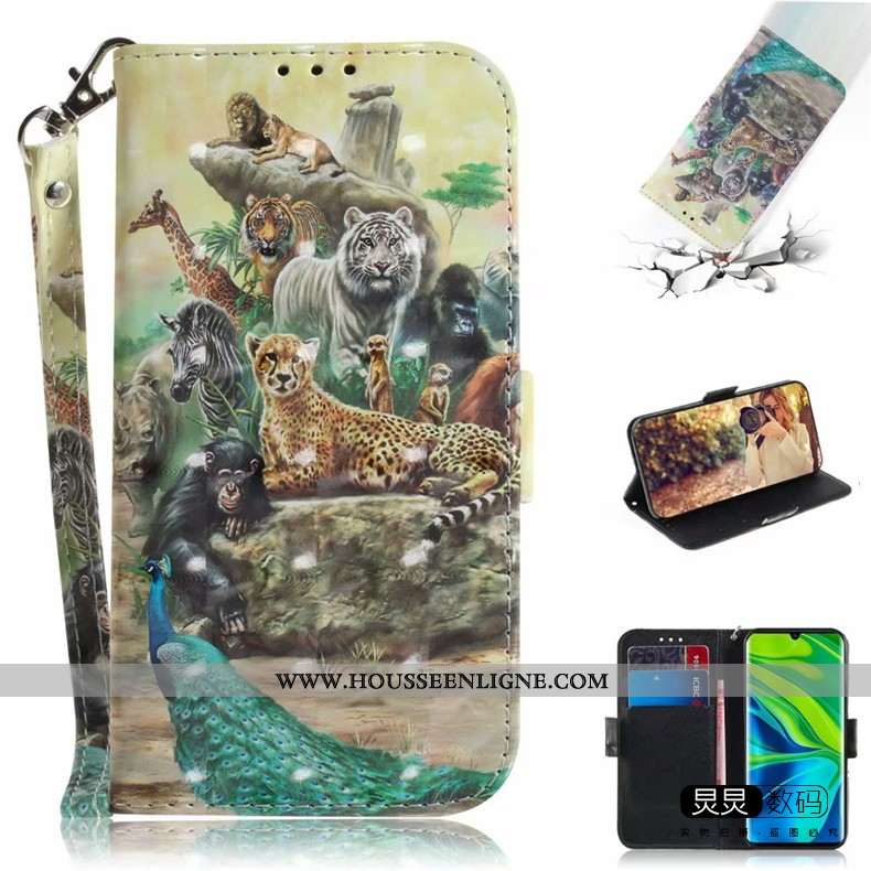 Coque Moto G8 Power Lite Charmant Cuir Téléphone Portable Dessin Animé Étui Vert Verte