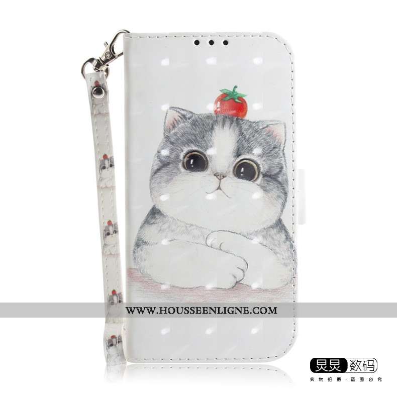 Coque Moto G8 Power Lite Charmant Cuir Téléphone Portable Dessin Animé Étui Vert Verte