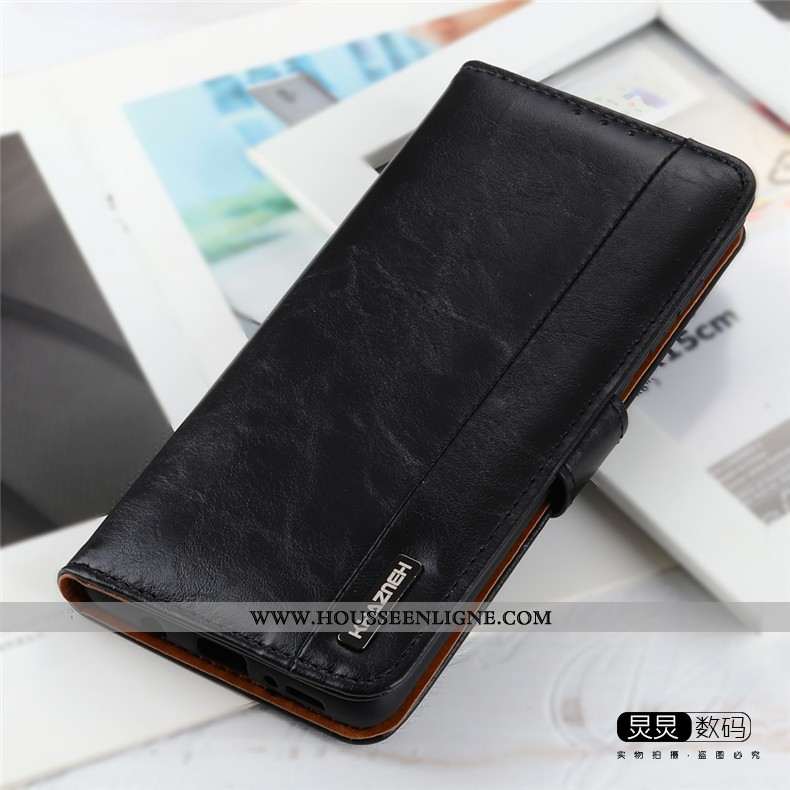 Coque Moto G8 Power Lite Cuir Véritable Protection Téléphone Portable Étui Housse Marron