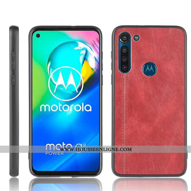 Coque Moto G8 Power Protection Modèle Fleurie Téléphone Portable Bovins Rouge Étui Difficile