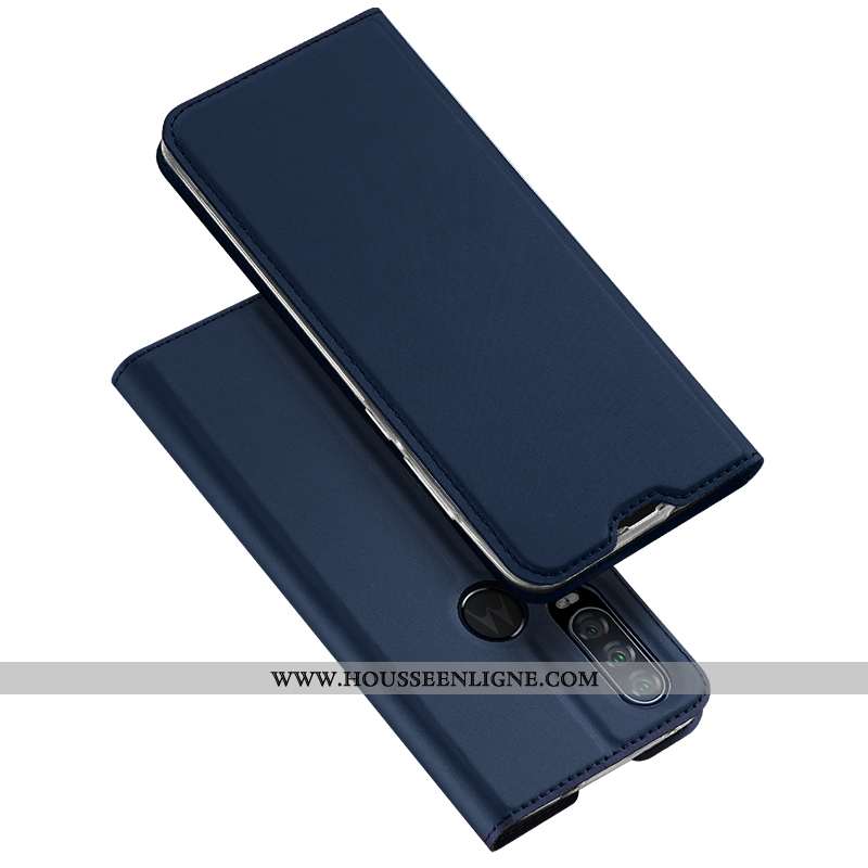 Coque Motorola One Action Cuir Protection Clamshell Étui Noir Téléphone Portable Tout Compris