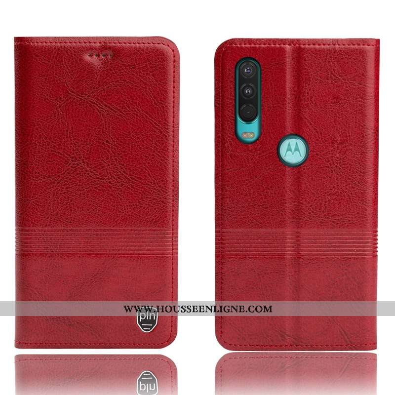 Coque Motorola One Action Cuir Véritable Protection Housse Incassable Noir Étui Tout Compris