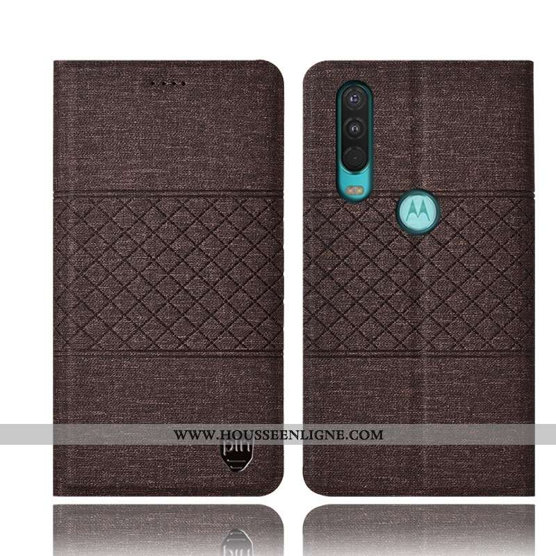 Coque Motorola One Action Protection Cuir Housse Tout Compris Téléphone Portable Noir