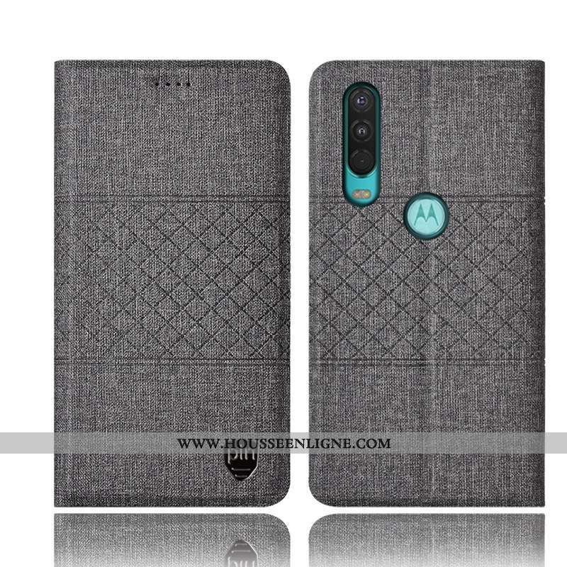 Coque Motorola One Action Protection Cuir Housse Tout Compris Téléphone Portable Noir
