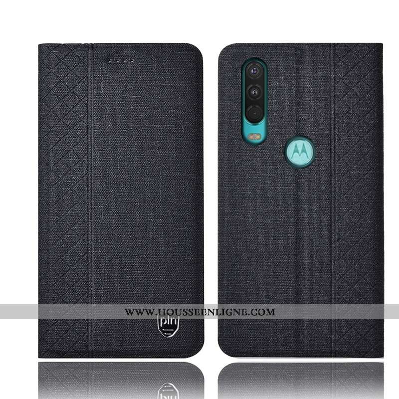 Coque Motorola One Action Protection Cuir Noir Incassable Téléphone Portable Tout Compris