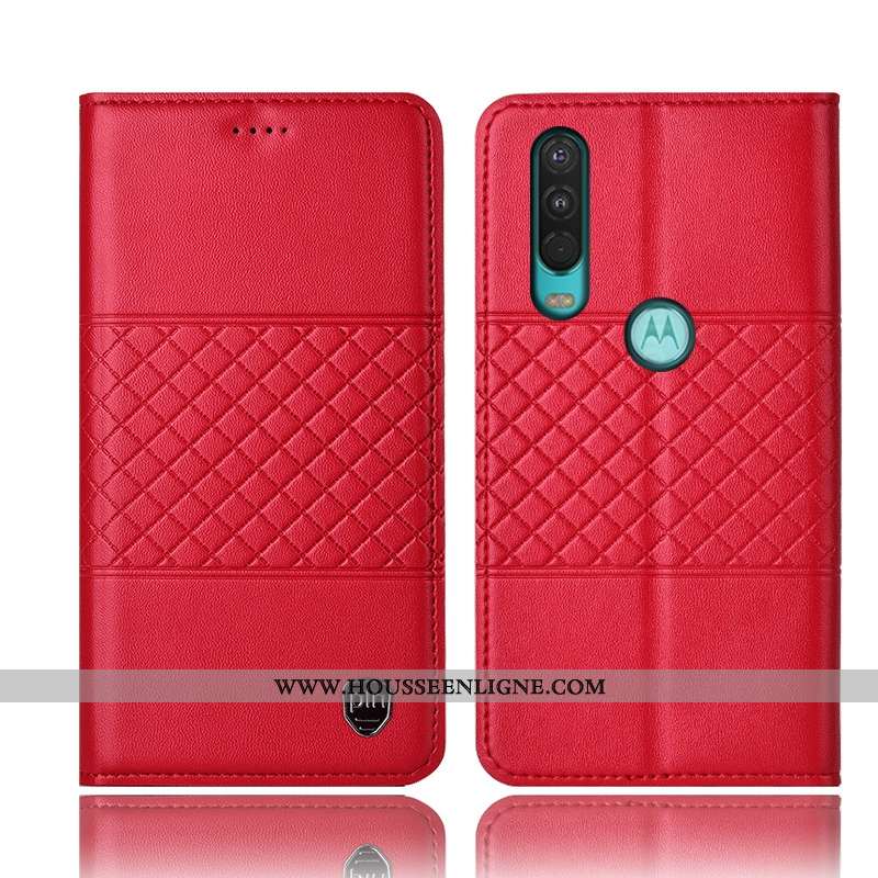 Coque Motorola One Action Protection Cuir Véritable Incassable Jaune Tout Compris Housse Étui