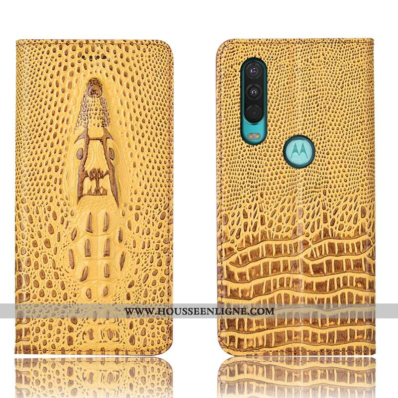 Coque Motorola One Action Protection Cuir Étui 2020 Housse Incassable Bleu