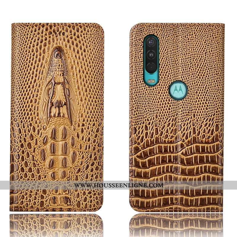 Coque Motorola One Action Protection Cuir Étui 2020 Housse Incassable Bleu