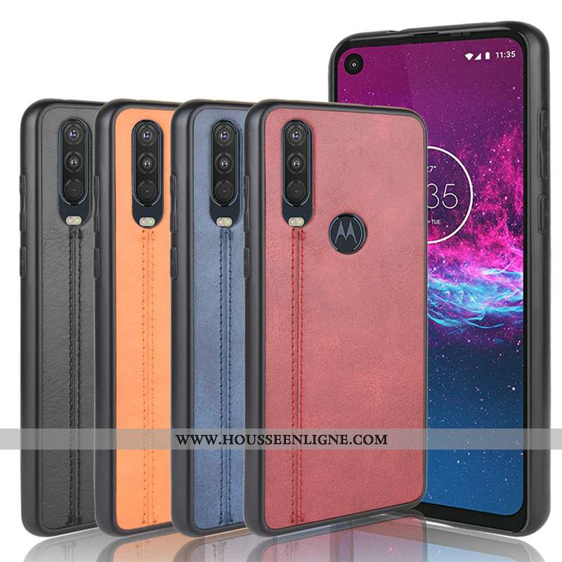 Coque Motorola One Action Protection Modèle Fleurie Bovins Téléphone Portable Rouge Étui
