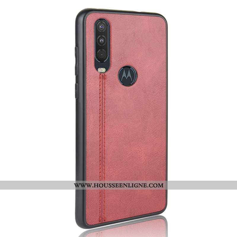 Coque Motorola One Action Protection Modèle Fleurie Bovins Téléphone Portable Rouge Étui