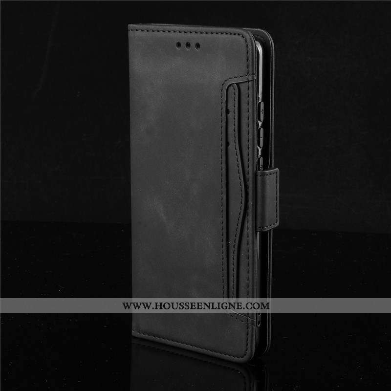 Coque Motorola One Hyper Protection Cuir Étui Clamshell Téléphone Portable Noir