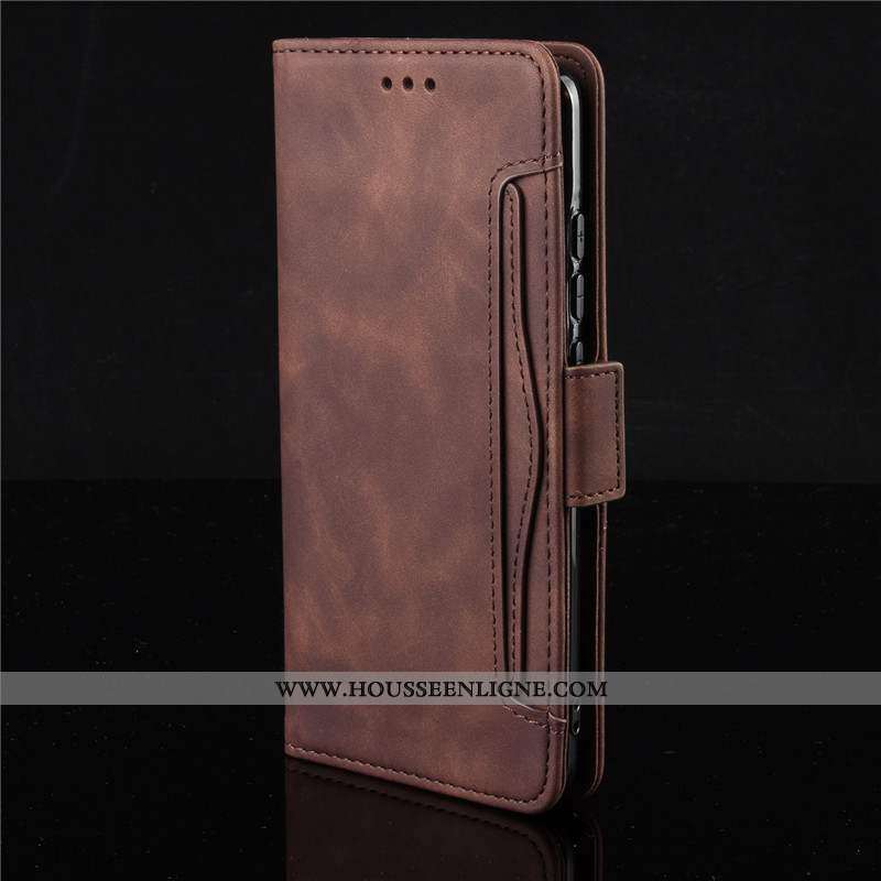 Coque Motorola One Hyper Protection Cuir Étui Clamshell Téléphone Portable Noir