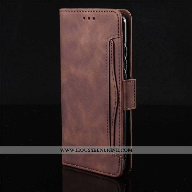 Coque Motorola One Macro Protection Cuir Noir Téléphone Portable Étui