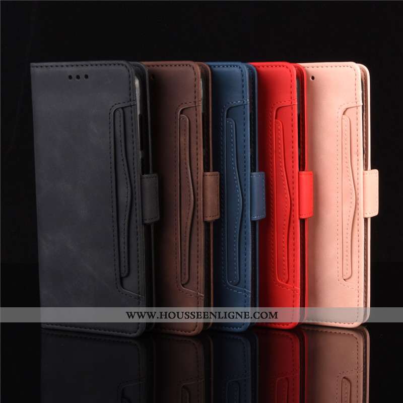Coque Motorola One Macro Protection Cuir Noir Téléphone Portable Étui