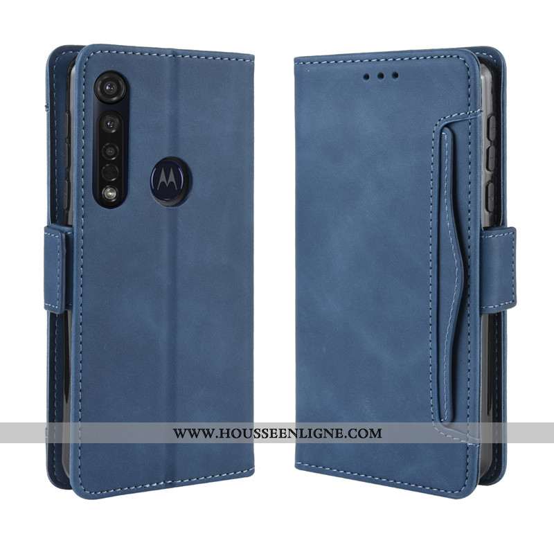 Coque Motorola One Macro Protection Cuir Noir Téléphone Portable Étui