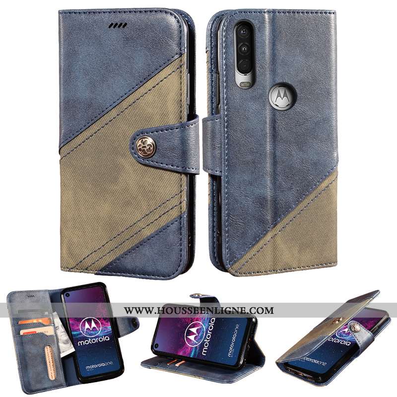Coque Motorola One Macro Protection Cuir Tout Compris Orange Support Carte Incassable