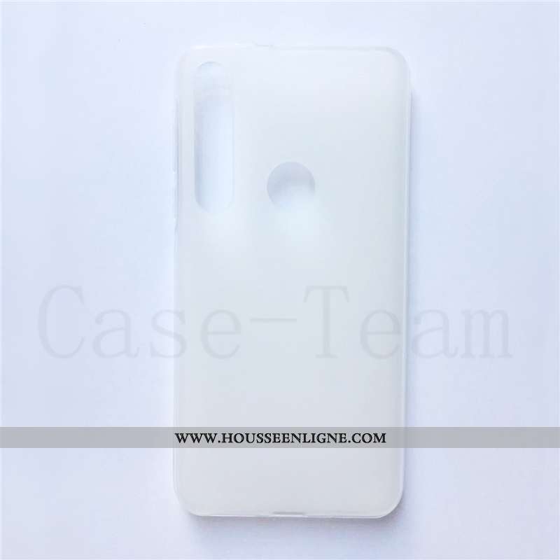 Coque Motorola One Macro Protection Tissu Étui Bleu Téléphone Portable