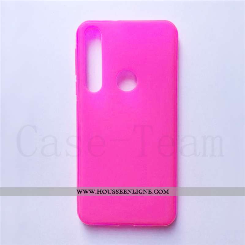 Coque Motorola One Macro Protection Tissu Étui Bleu Téléphone Portable