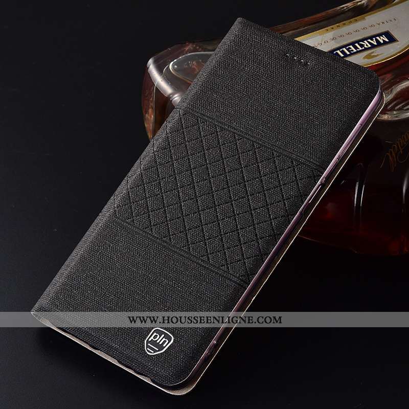Coque Motorola One Vision Protection Plaid Matelassé Étui Incassable Téléphone Portable Noir