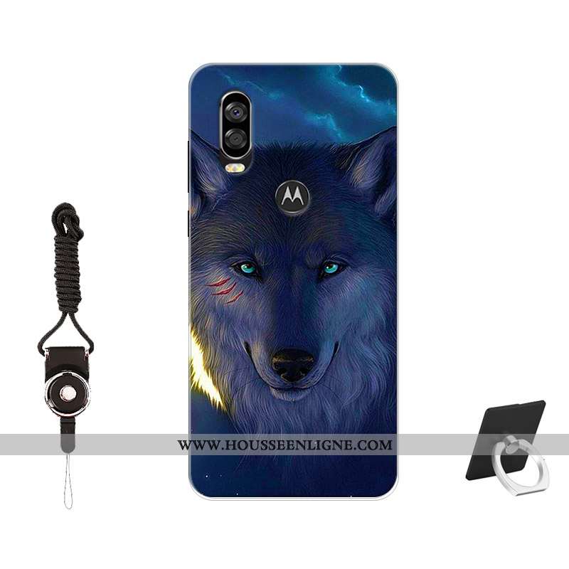 Coque Motorola One Vision Protection Tendance Incassable Silicone Noir Peinture