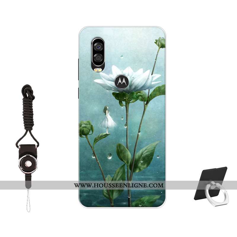 Coque Motorola One Vision Protection Tendance Incassable Silicone Noir Peinture