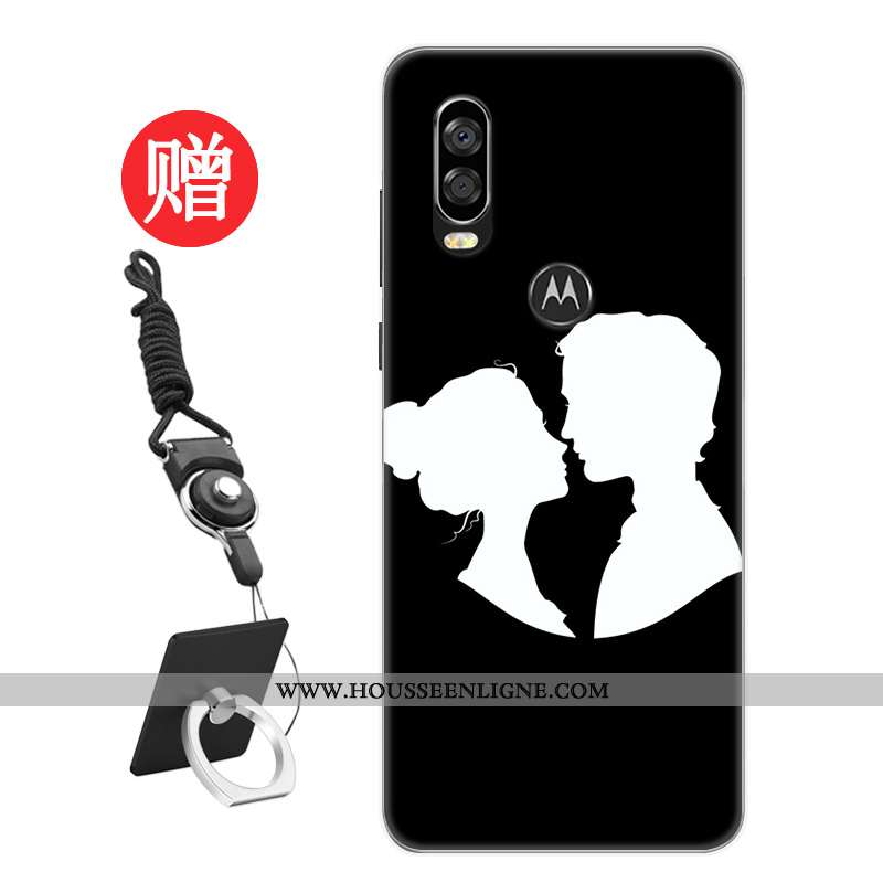 Coque Motorola One Vision Tendance Protection Frais Téléphone Portable Personnalité Modèle Rat Rouge