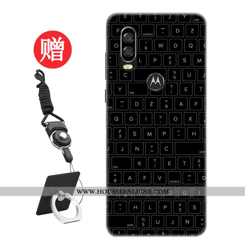 Coque Motorola One Vision Tendance Protection Frais Téléphone Portable Personnalité Modèle Rat Rouge