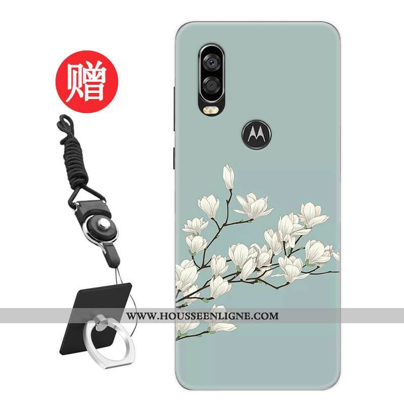 Coque Motorola One Vision Tendance Protection Frais Téléphone Portable Personnalité Modèle Rat Rouge