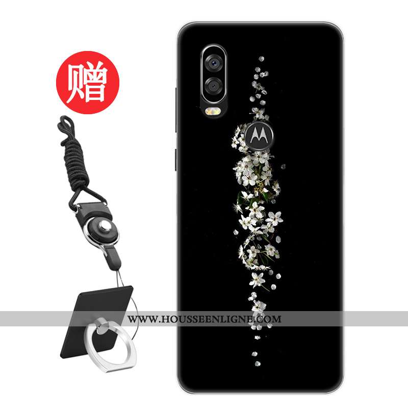 Coque Motorola One Vision Tendance Protection Frais Téléphone Portable Personnalité Modèle Rat Rouge