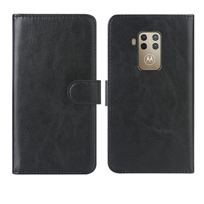 Coque Motorola One Zoom Cuir Étui Noir Téléphone Portable