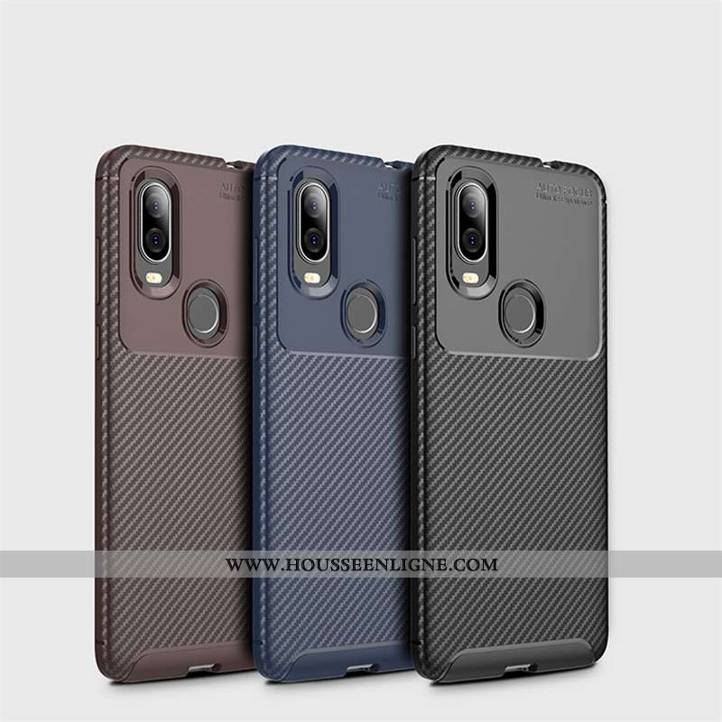 Coque Motorola One Zoom Fluide Doux Protection Fibre Étui Noir Délavé En Daim Business