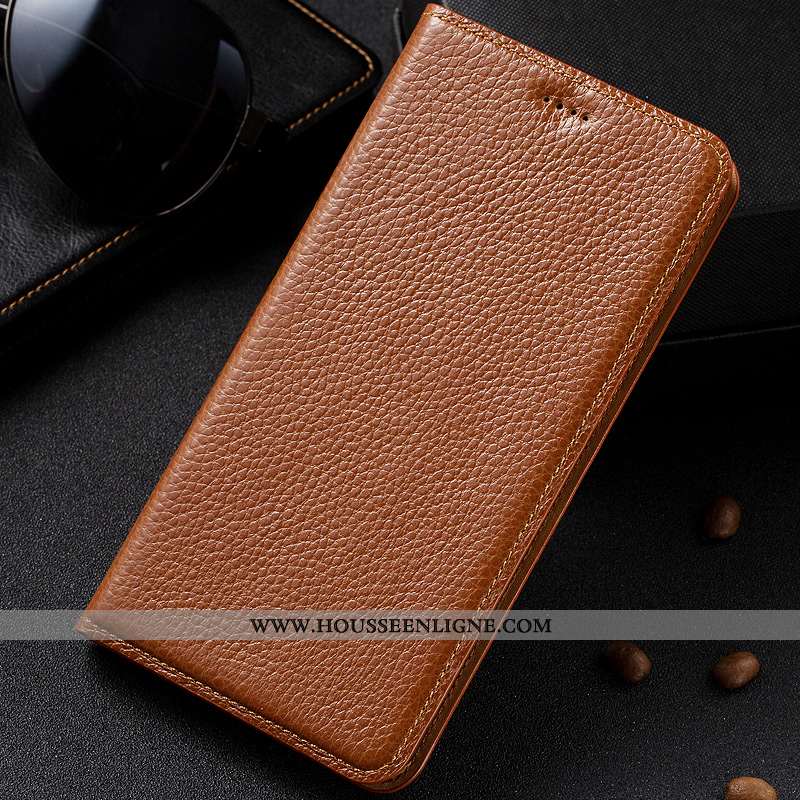 Coque Nokia 1 Plus Cuir Véritable Cuir Protection Jours Modèle Fleurie Litchi Téléphone Portable Mar