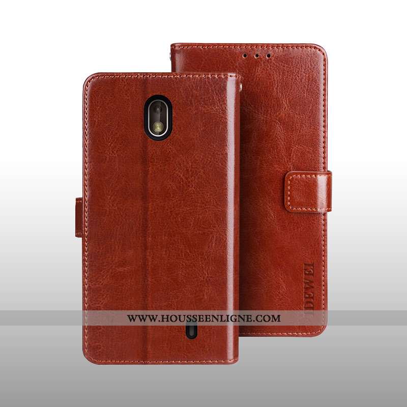 Coque Nokia 1 Plus Portefeuille Cuir 2020 Carte Téléphone Portable Protection Marron