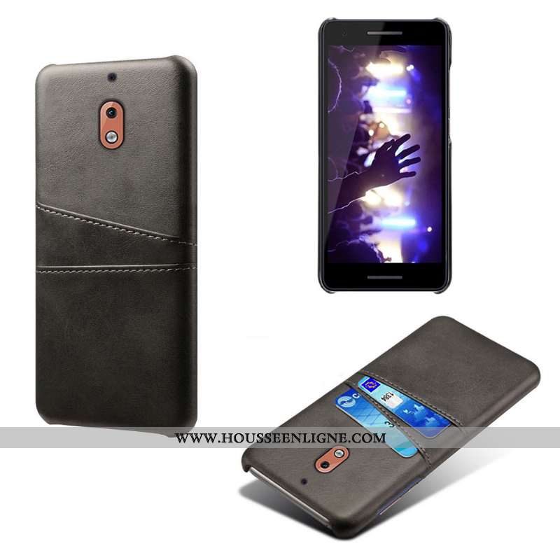 Coque Nokia 2.1 Personnalité Vintage Protection Téléphone Portable Cuir Carte Gris