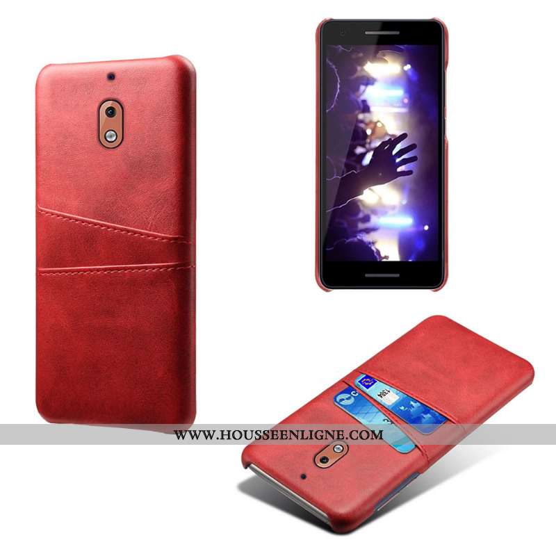 Coque Nokia 2.1 Personnalité Vintage Protection Téléphone Portable Cuir Carte Gris