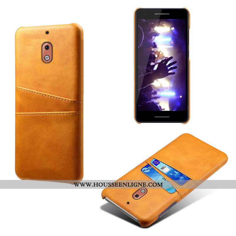 Coque Nokia 2.1 Personnalité Vintage Protection Téléphone Portable Cuir Carte Gris