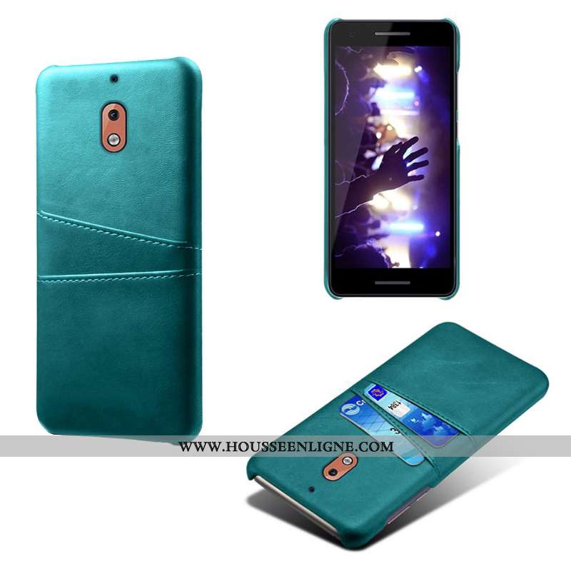 Coque Nokia 2.1 Personnalité Vintage Protection Téléphone Portable Cuir Carte Gris