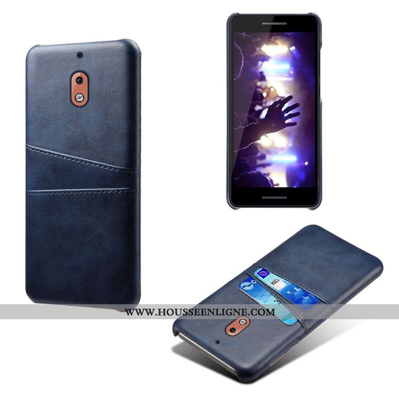 Coque Nokia 2.1 Personnalité Vintage Protection Téléphone Portable Cuir Carte Gris