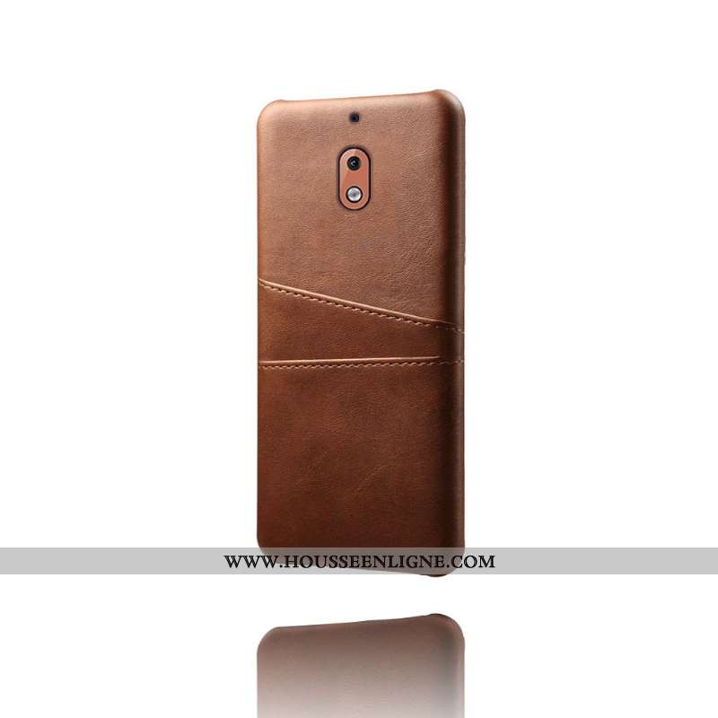 Coque Nokia 2.1 Personnalité Vintage Protection Téléphone Portable Cuir Carte Gris