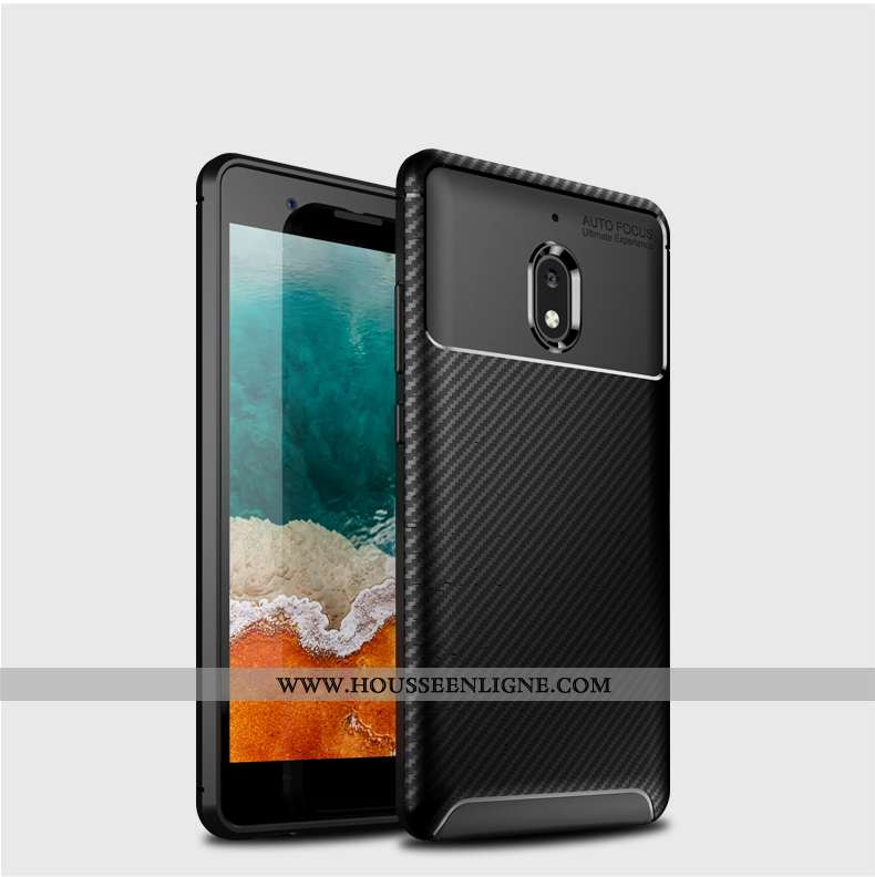Coque Nokia 2.1 Silicone Protection Fluide Doux Ballon Noir Légère