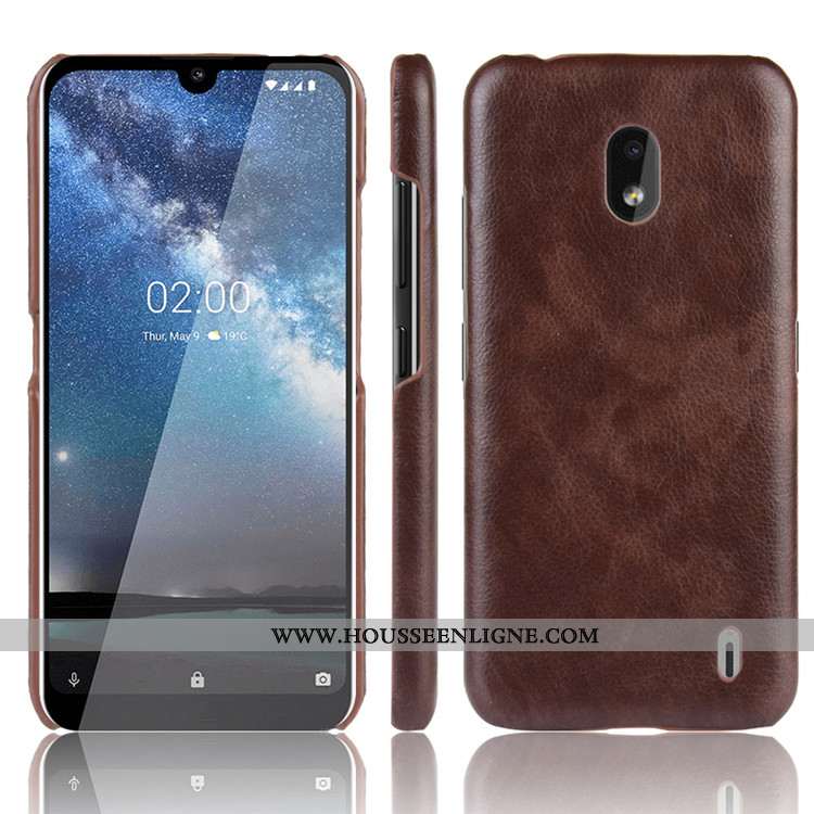 Coque Nokia 2.2 Cuir Protection Portefeuille Étui Noir Téléphone Portable